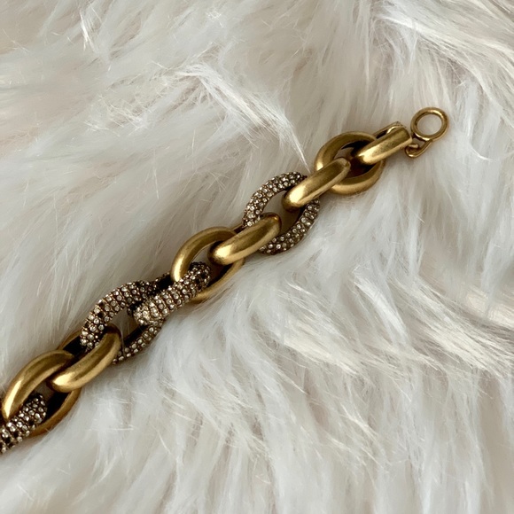 🍀2/$25 J.Crew Gold and pave link bracelet - Picture 4 of 7